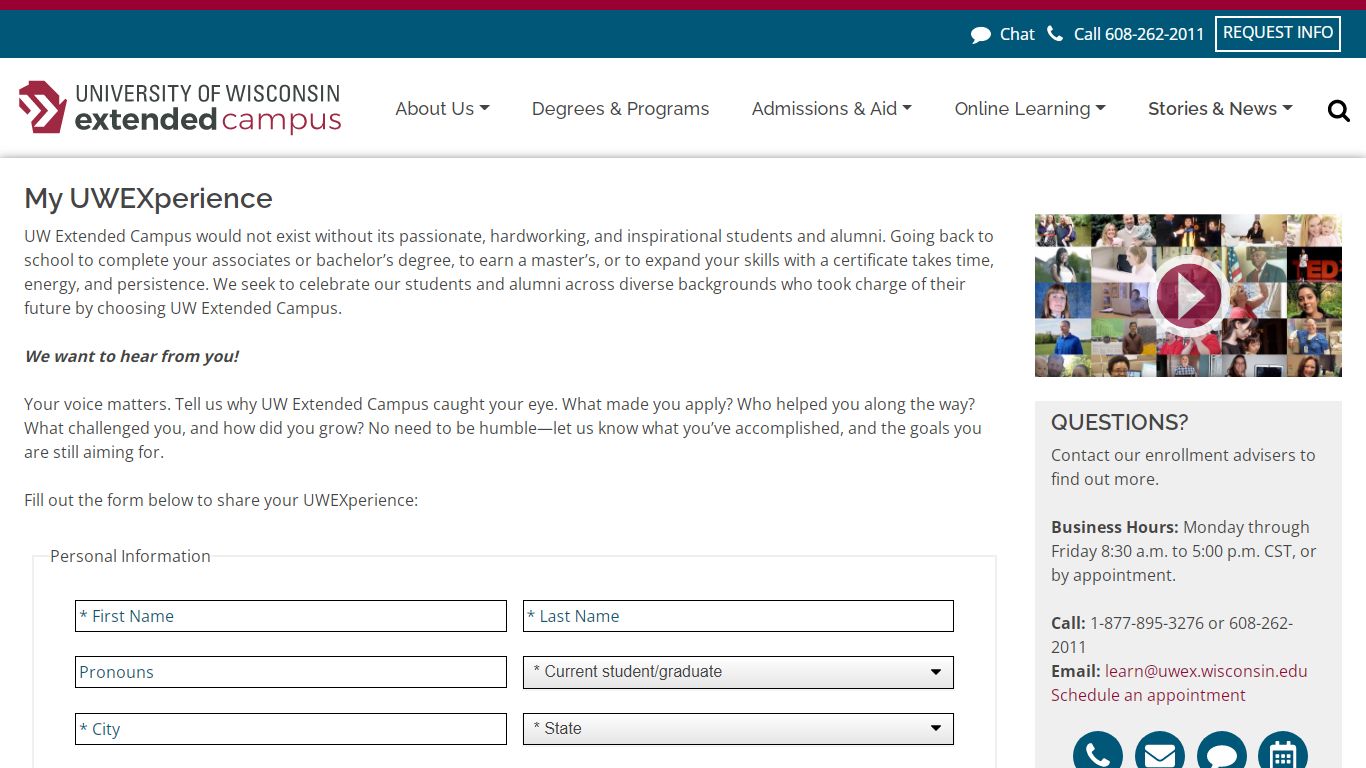 My UWEXperience | UW Extended Campus - uwex.wisconsin.edu