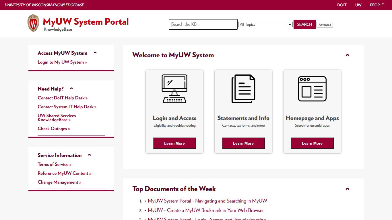 MyUW System Portal - University of Wisconsin System